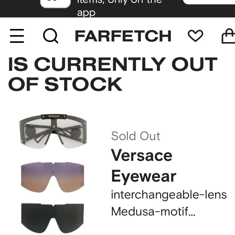 Versace Medusa shield sunglasses with interchangeable lenses